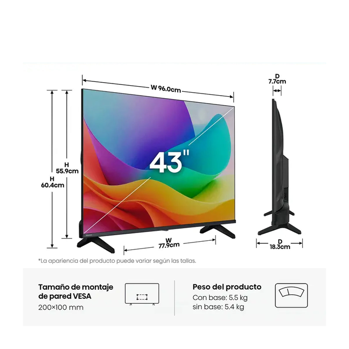 Pantalla QLED Hisense Smart FHD - 43"