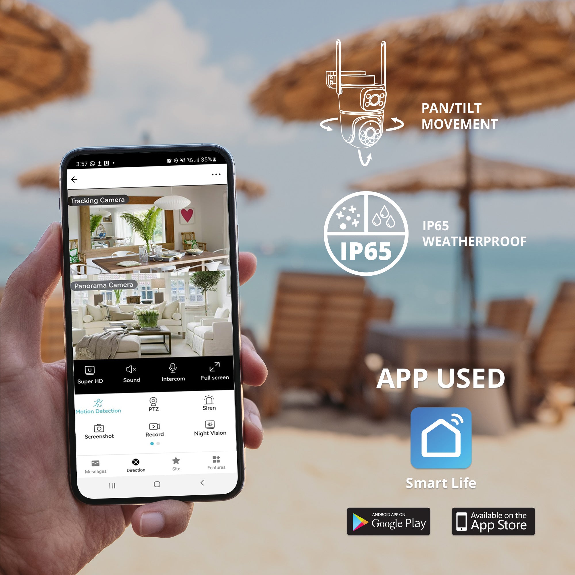 Camara Inteligente Omnia PTZ WiFi Interior y Exterior Dual - 2K