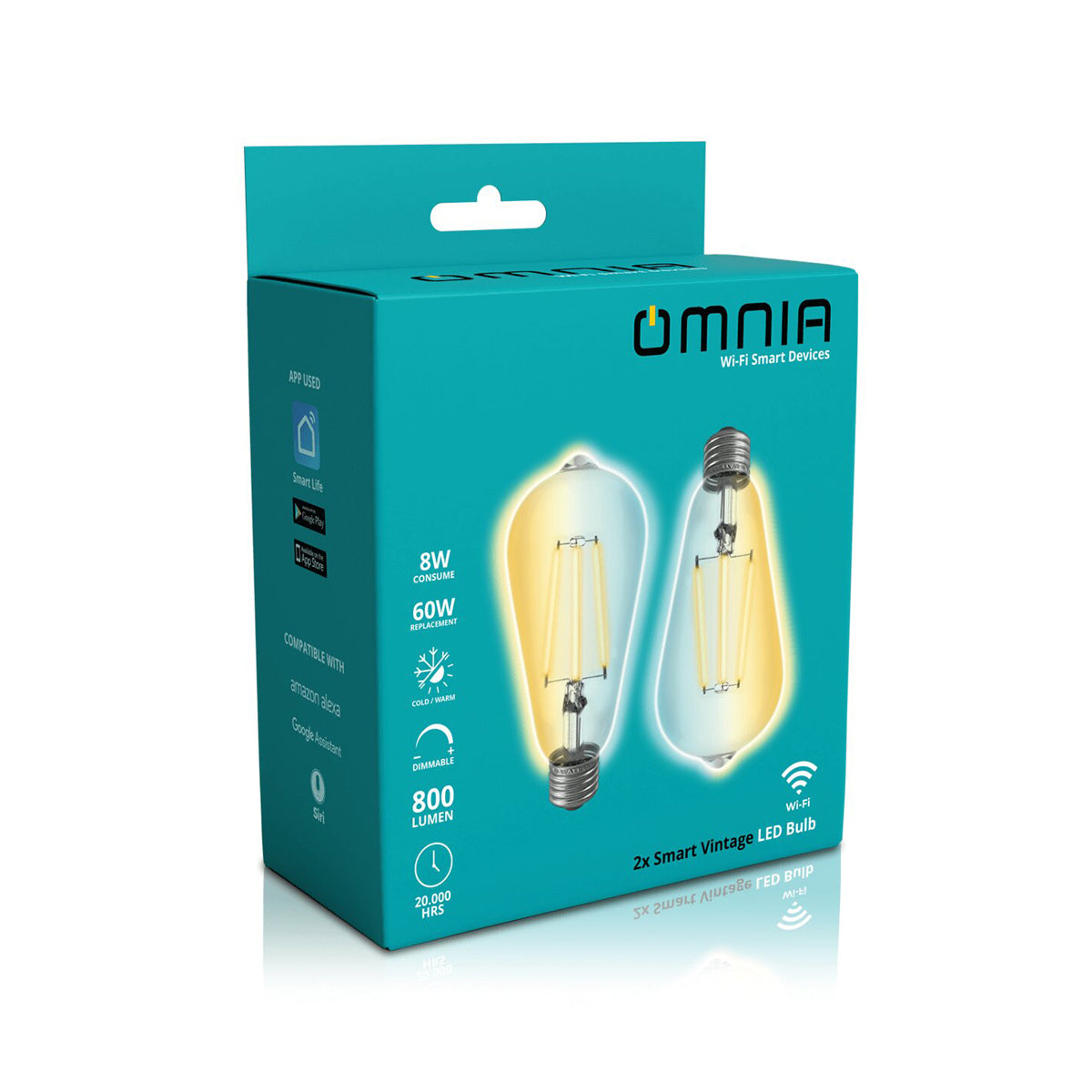 Bombillo Vintage Omnia Led CW Inteligente WiFi - 2 Pack