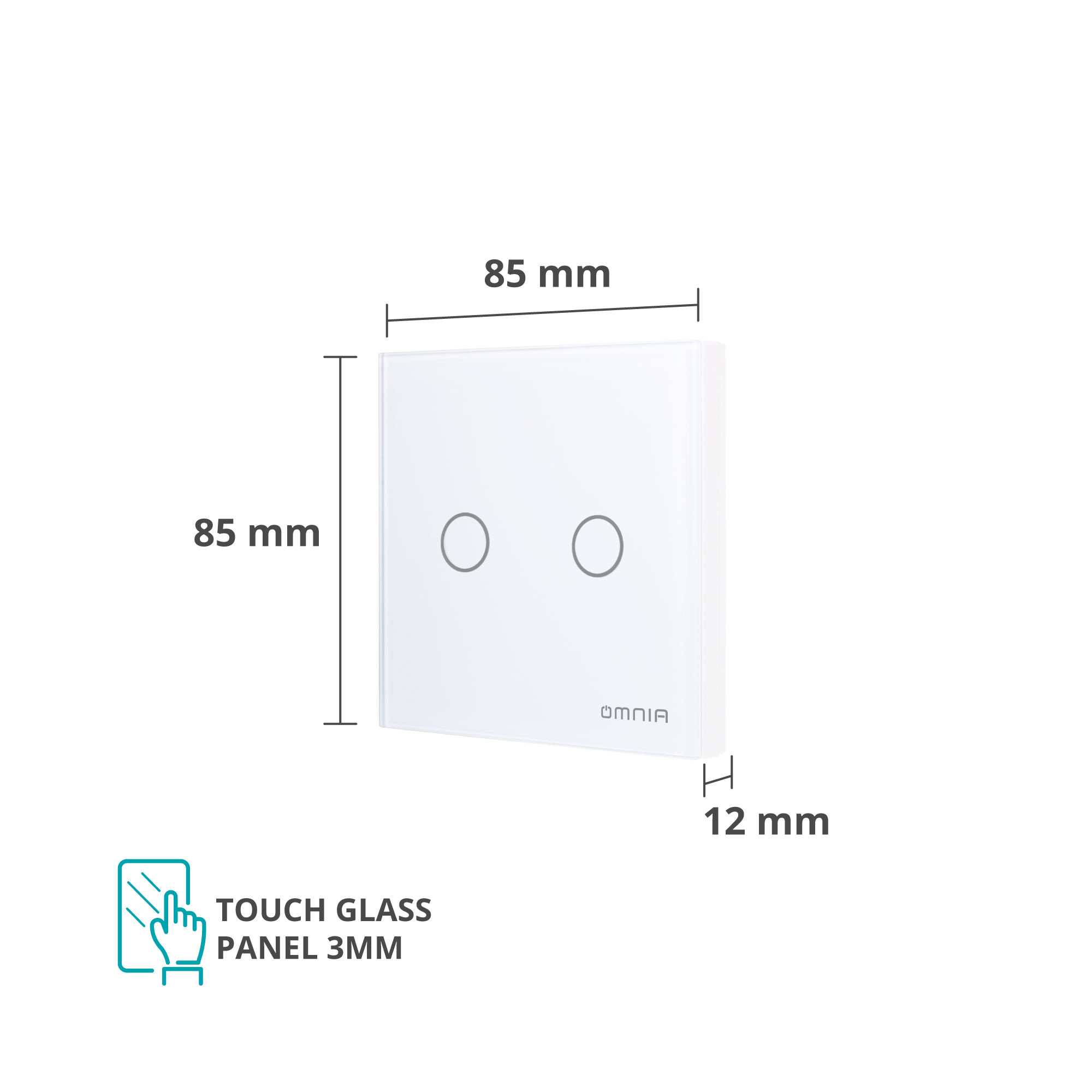 Apagador (Auxiliar) Omnia Inalámbrico RF Blanco- 2 Vías