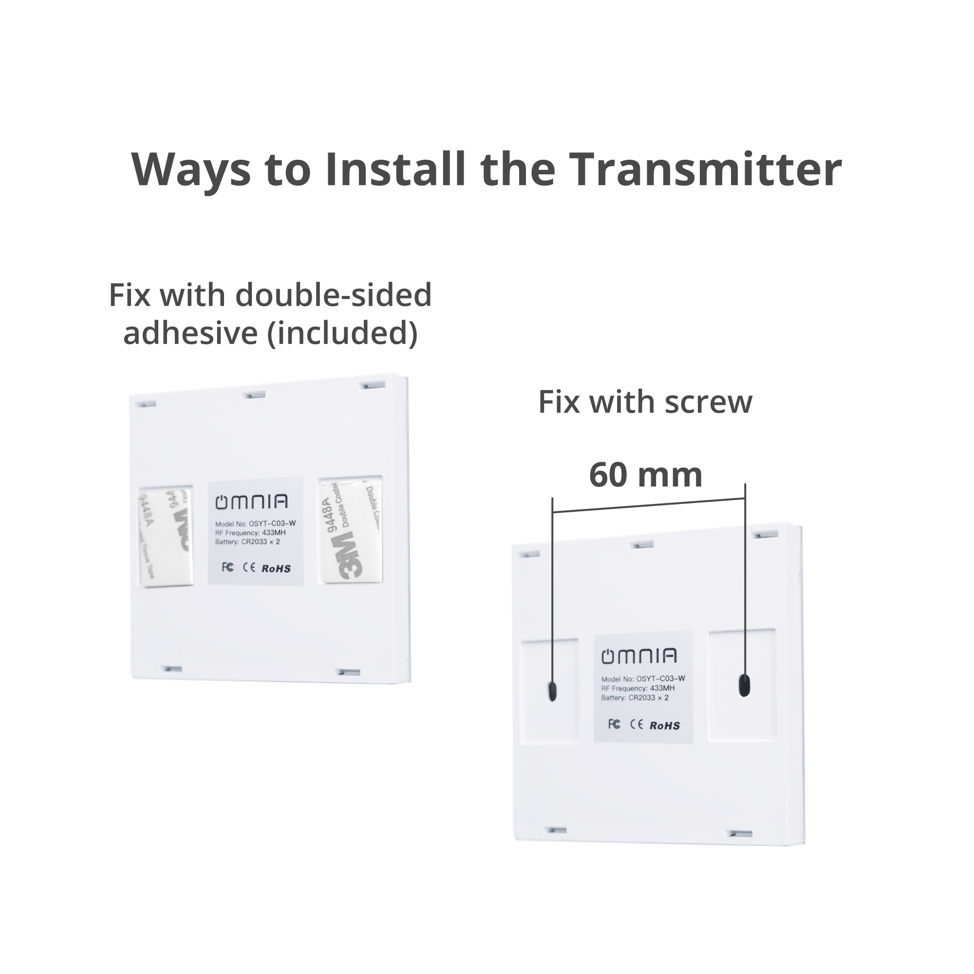 Apagador (Auxiliar) Omnia Inalámbrico RF Blanco - 1 Vía