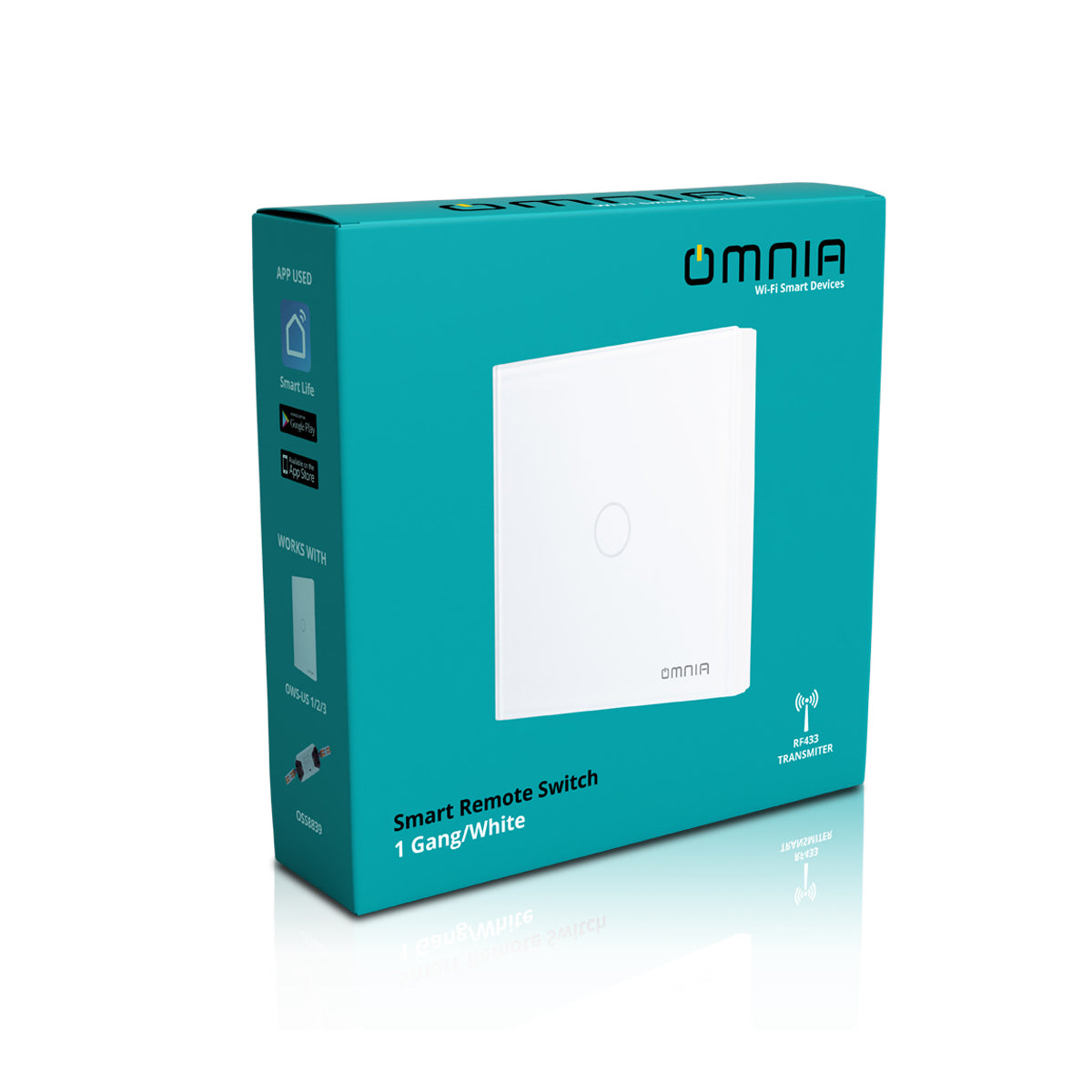 Apagador (Auxiliar) Omnia Inalámbrico RF Blanco - 1 Vía