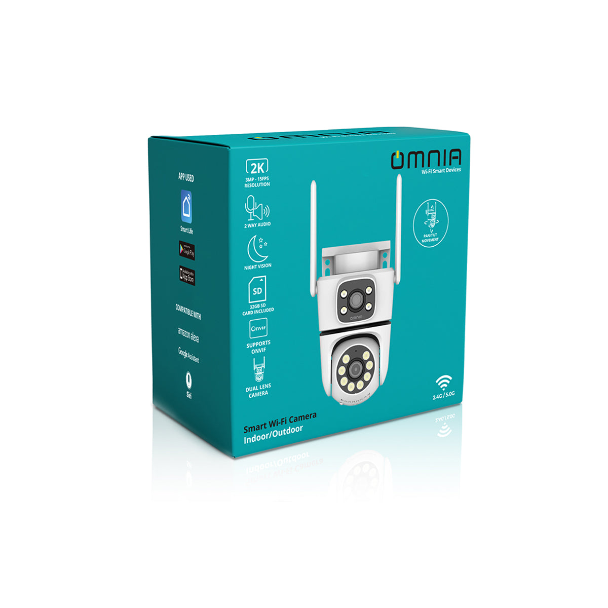 Camara Inteligente Omnia PTZ WiFi Interior y Exterior Dual - 2K