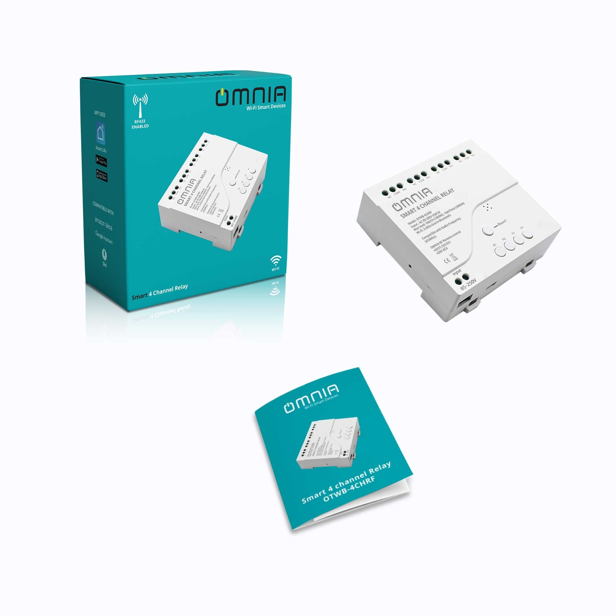 Relay Inteligente Omnia WiFi/RF 4 Canales