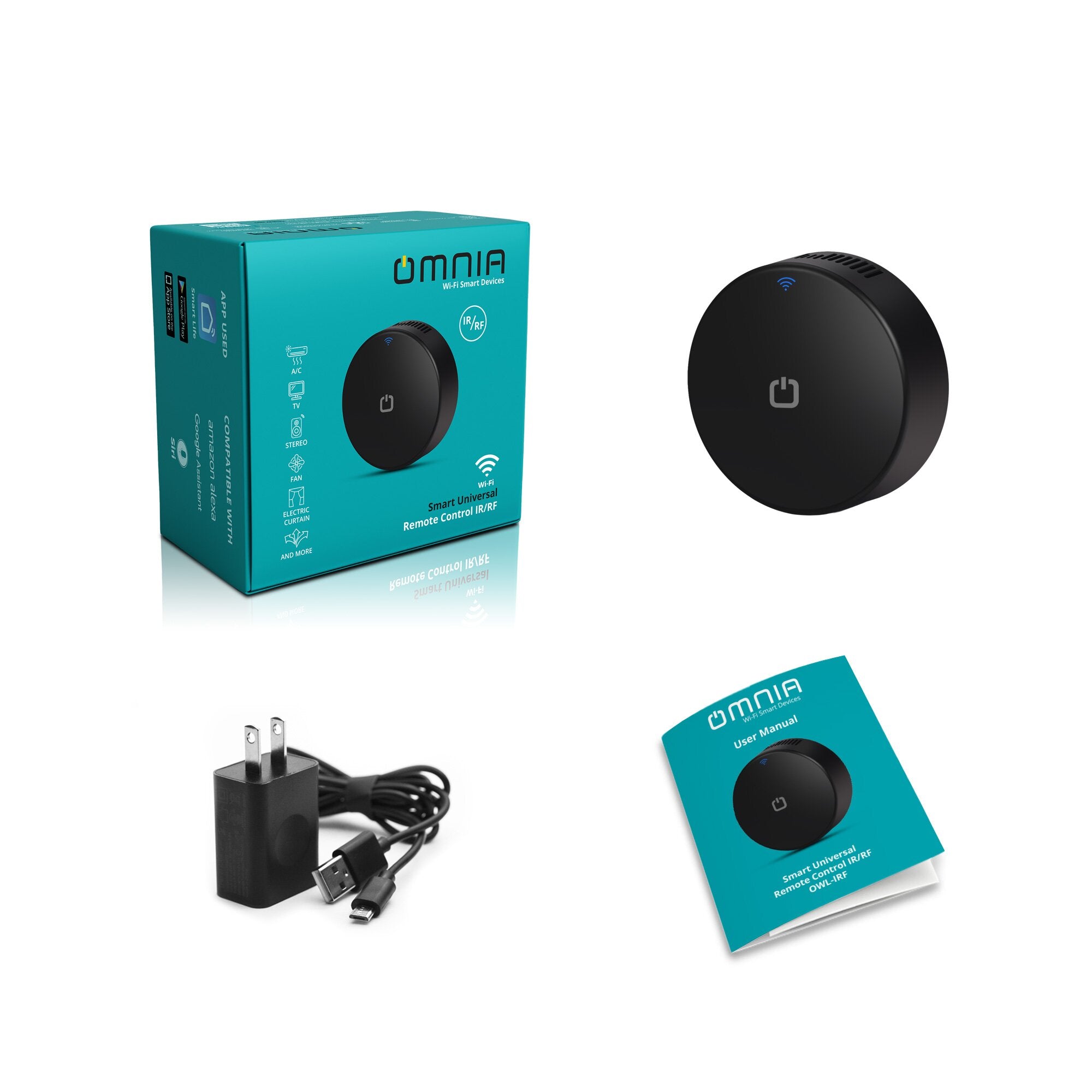 Control Remoto Universal Omnia IR/RF Inteligente WiFi.