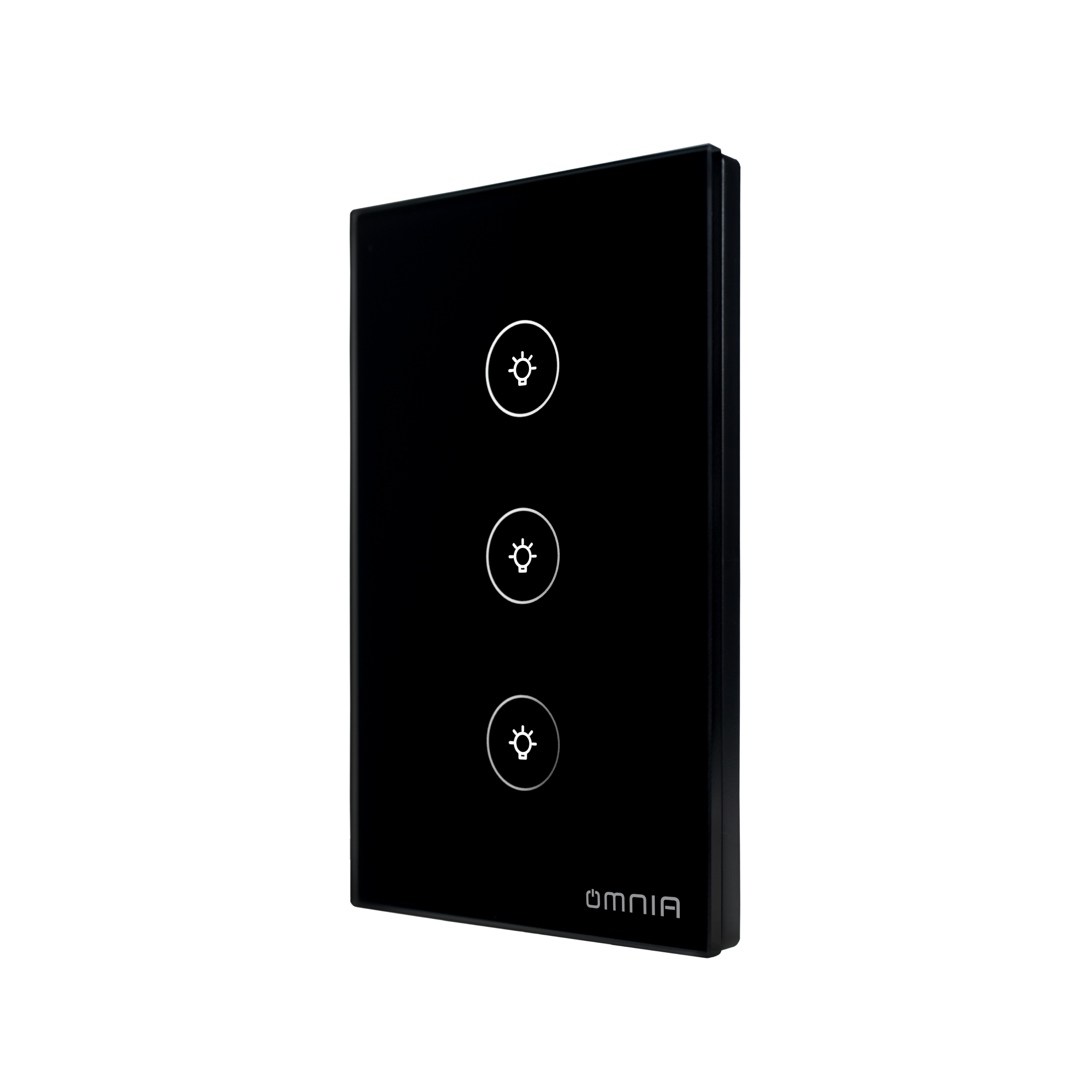 Apagador Inteligente Omnia híbrido WiFi/RF Negro- 3 Vías