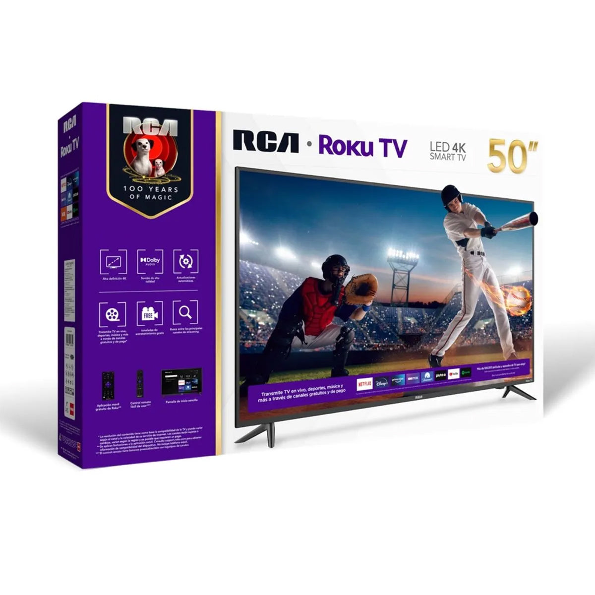 Pantalla RCA LED Smart 4K Roku integrado- 50″