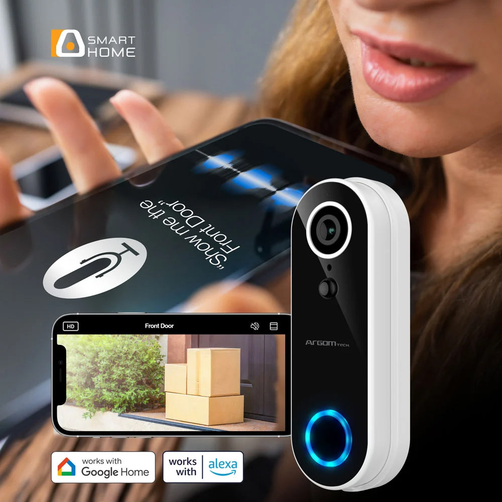 Camara Inteligente y Timbre Argom WiFi Batería FHD - 1080p