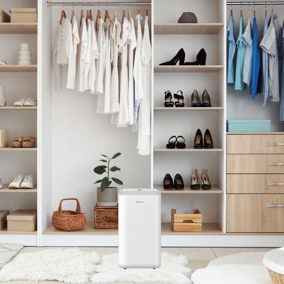 Deshumidificador electrónico Steren Wi-Fi con compresor- 10 L