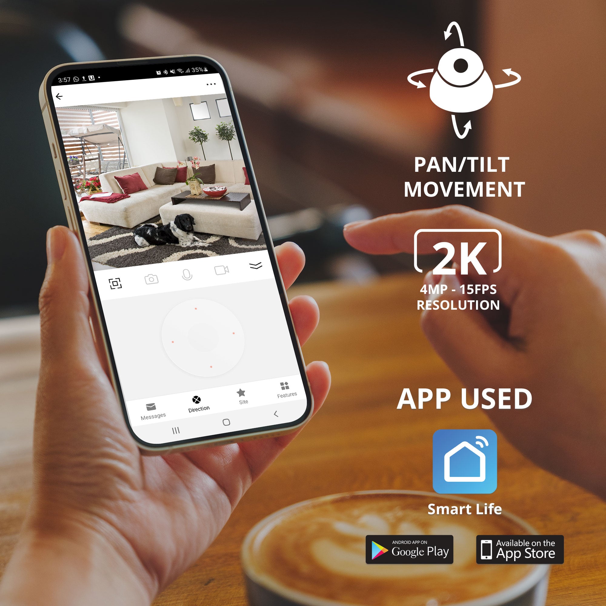 Camara Inteligente Omnia PTZ WiFi Interiores - 2K