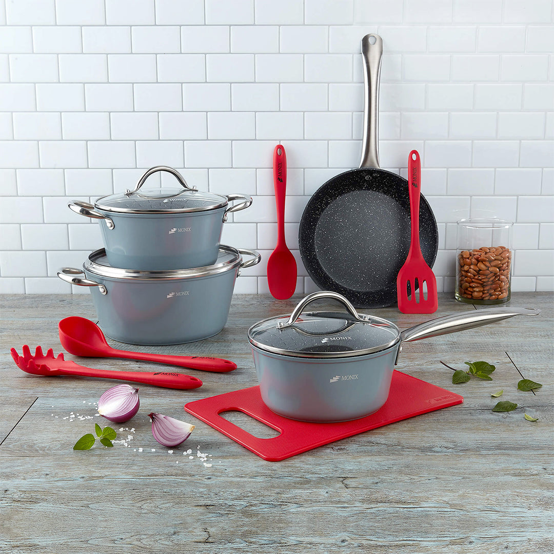 Juego de Ollas Monix Mármol Gris - 12Pzs