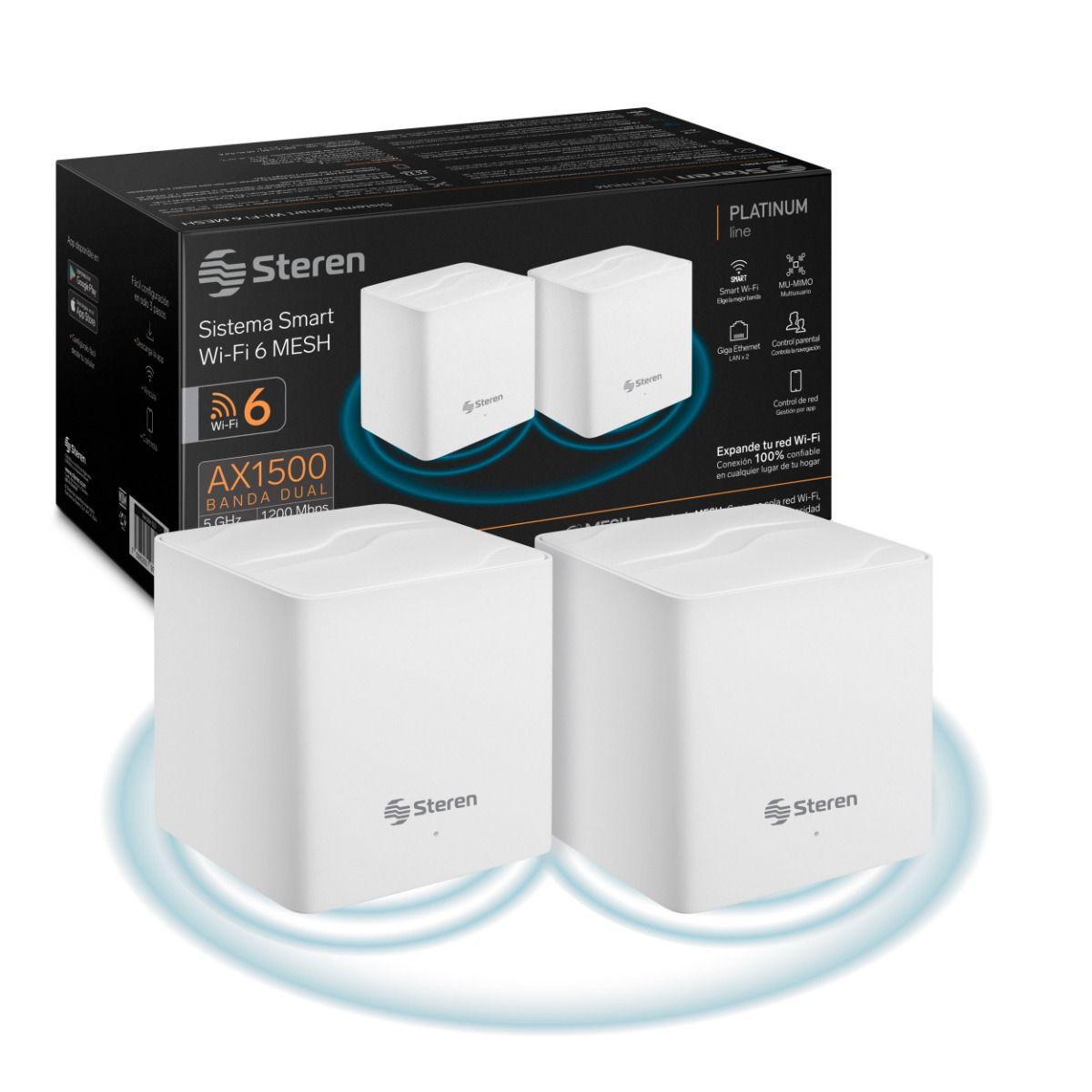Sistema Smart WiFi Steren 6 MESH Doble - AX1500