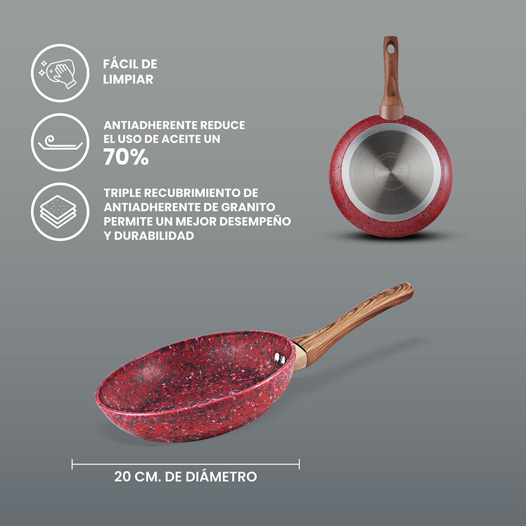 Sartén Monix Granito Rojo - 20 cm