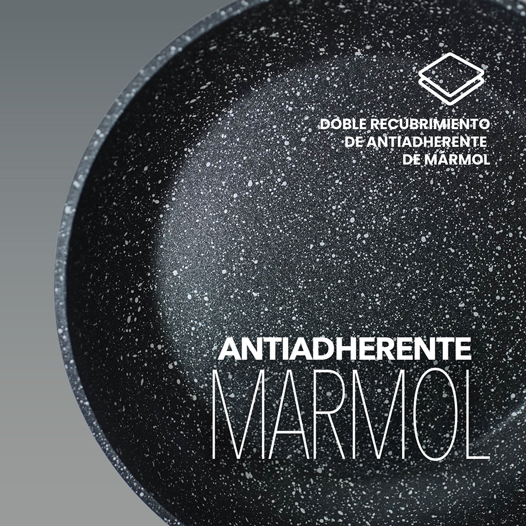 Set de Sartenes Monix Mármol Anodizado-2 pzs