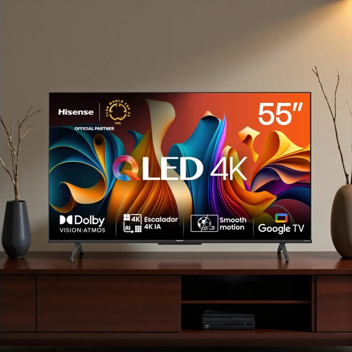 Pantalla QLED Hisense Smart  4K UHD - 55"