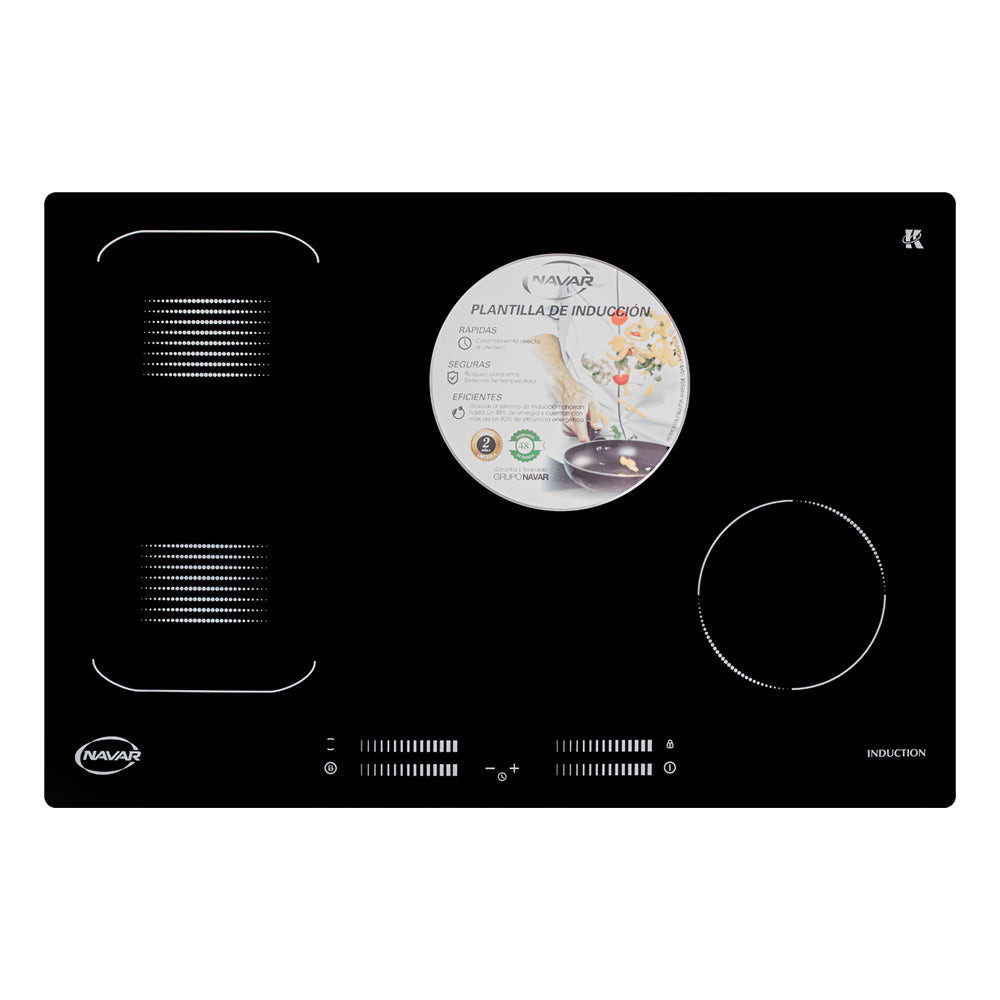 Plantilla de inducción Navar empotrable 4 discos y Flex - 77cm