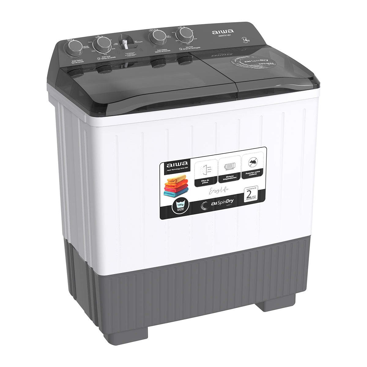 Lavadora Aiwa Semiautomática -14Kg