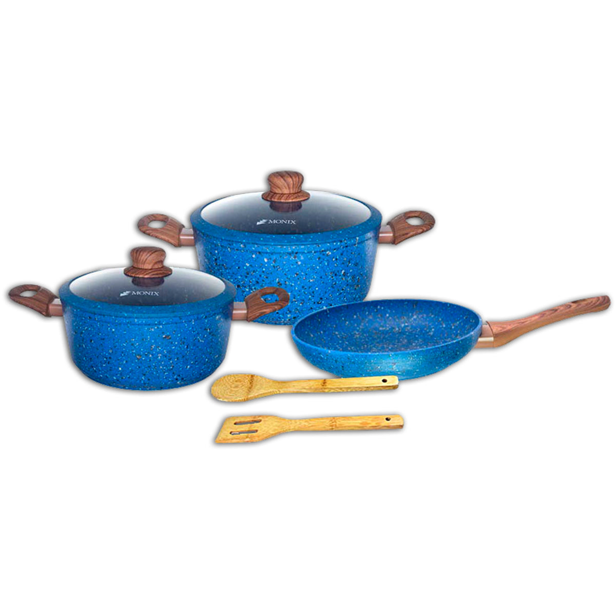Juego de Ollas Monix   Granito Azul- 7Pzs
