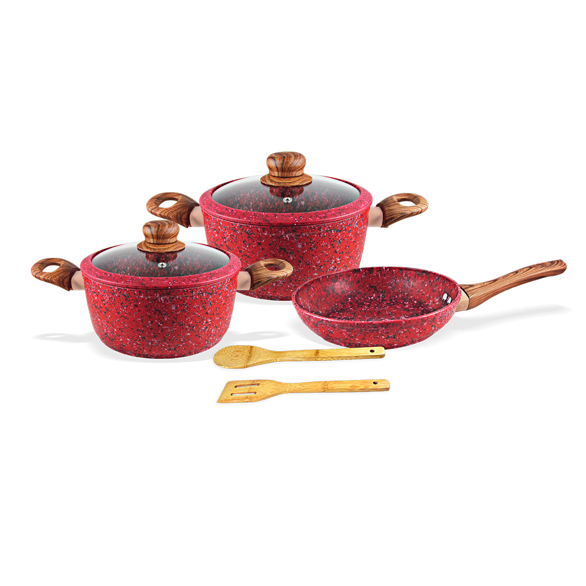 Juego de Ollas Monix   Granito Rojo- 7Pzs