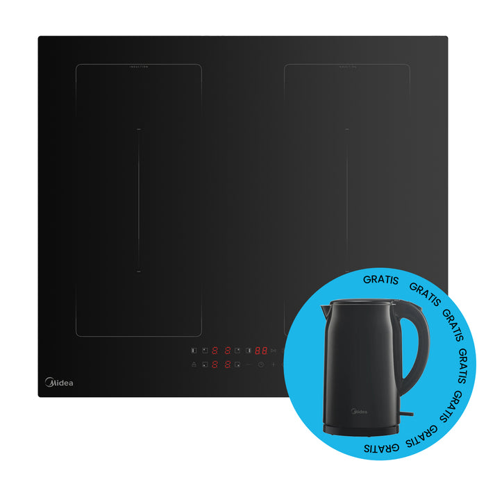 Plantilla de Inducción Midea Empotrable 4 Discos Doble Flex 60cm + Gratis Hervidor Eléctrico