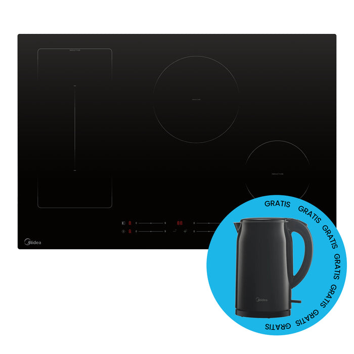 Plantilla de inducción Midea Empotrable 4 discos y Flex 77cm + Gratis Hervidor Eléctrico