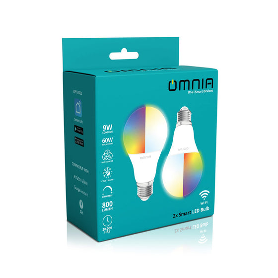Bombillo LED Omnia  RGB+CW Inteligente WiFi - 2Pack