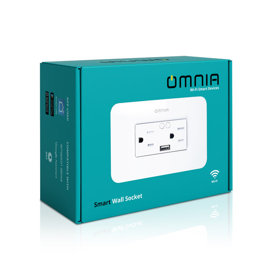 Tomacorriente Omnia Inteligente WiFi con USB.