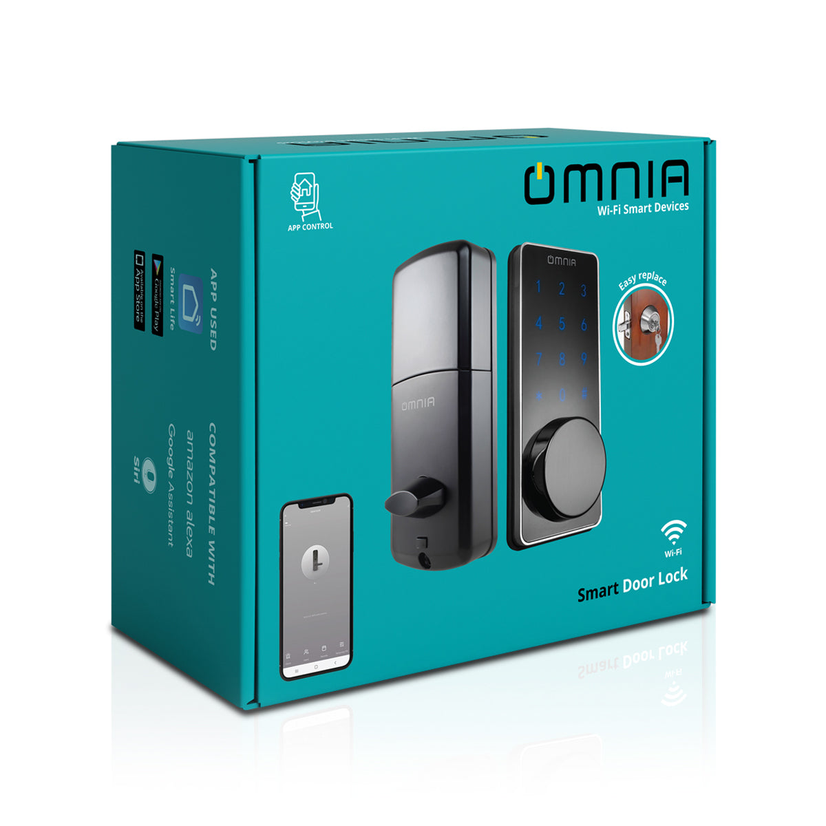 Cerradura  Inteligente Omnia  WiFi Tipo Cerrojo