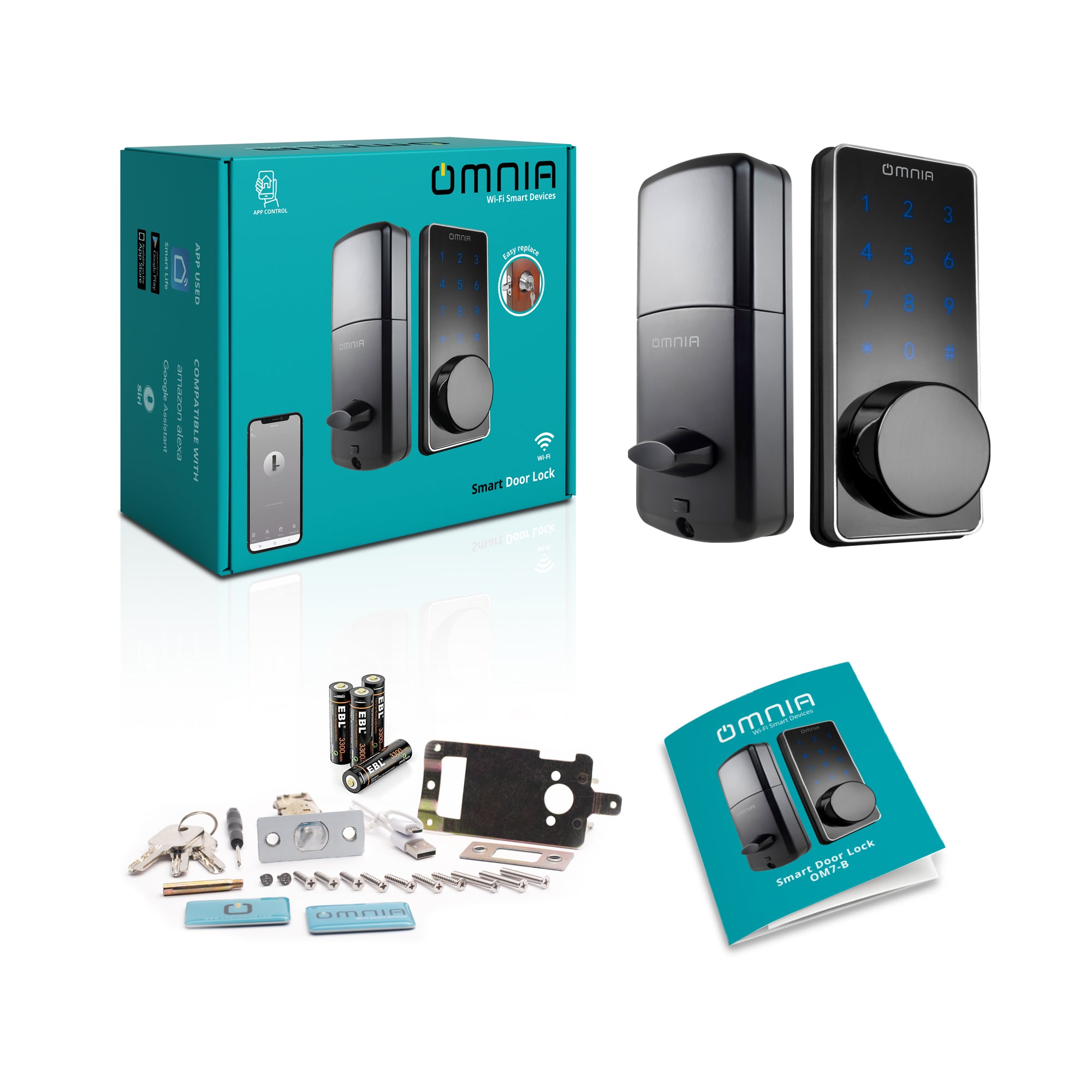 Cerradura  Inteligente Omnia  WiFi Tipo Cerrojo