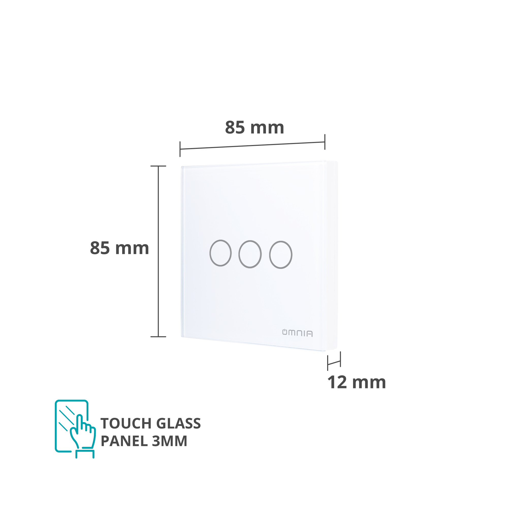 Apagador (Auxiliar) Omnia Inalámbrico RF Blanco- 3 Vías