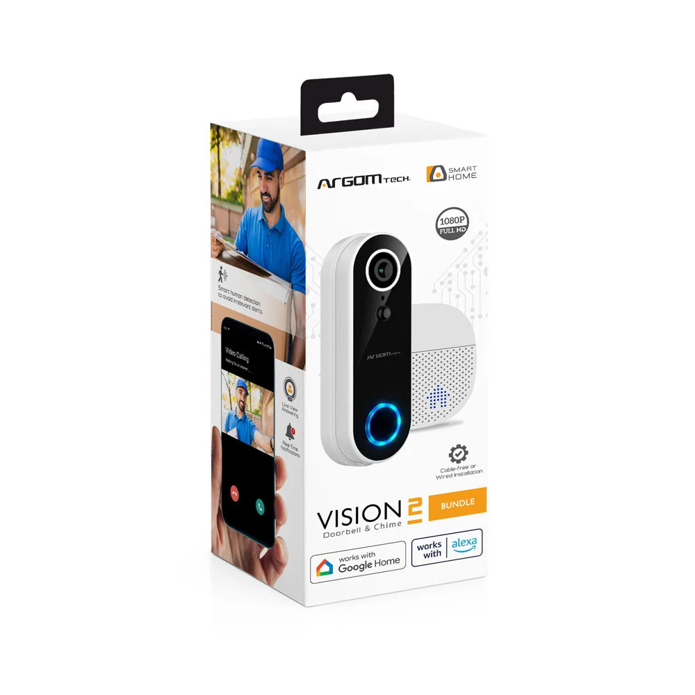 Camara Inteligente y Timbre Argom  WiFi Batería FHD - 1080p