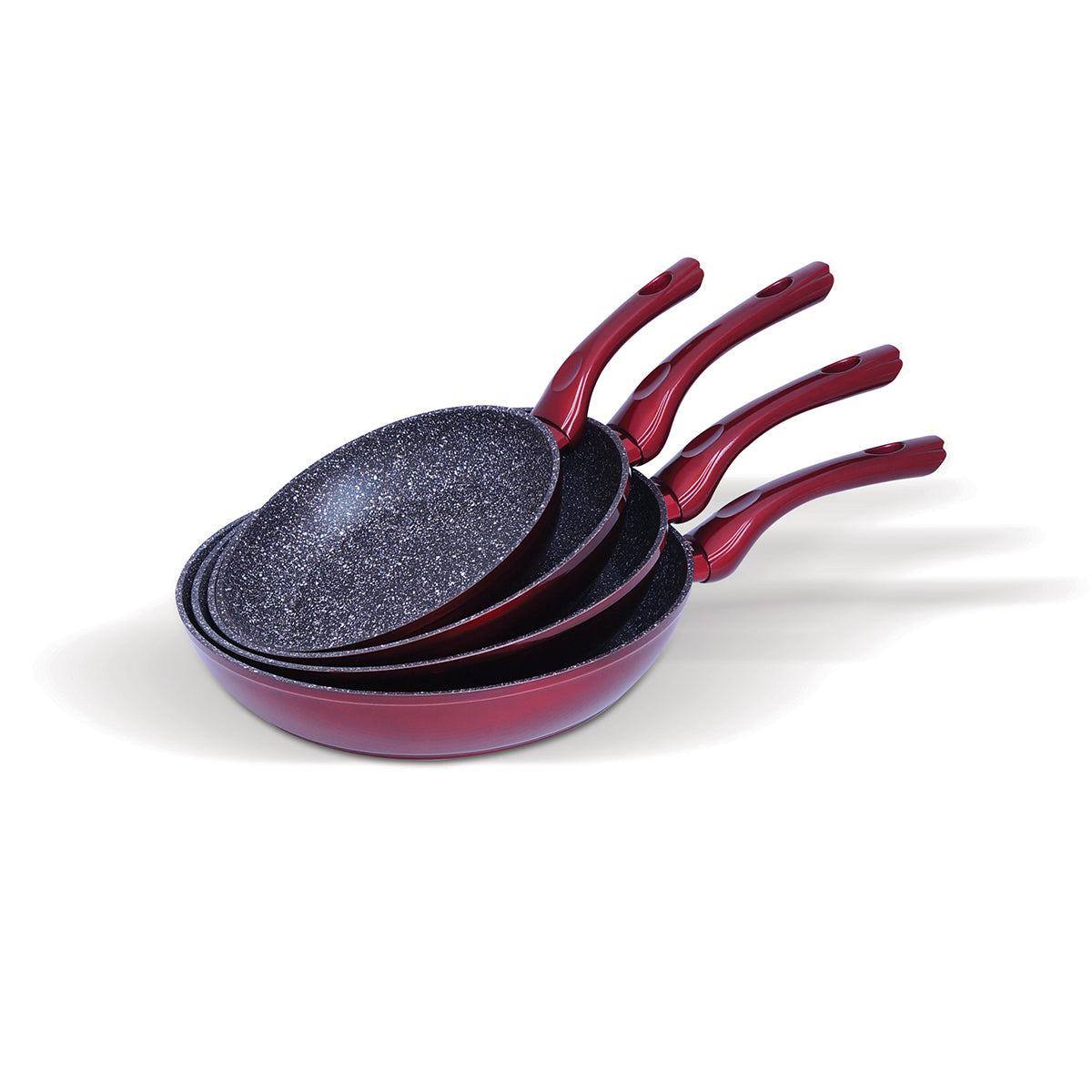 Set de Sartenes Monix Mármol Rojo - 4 pzs