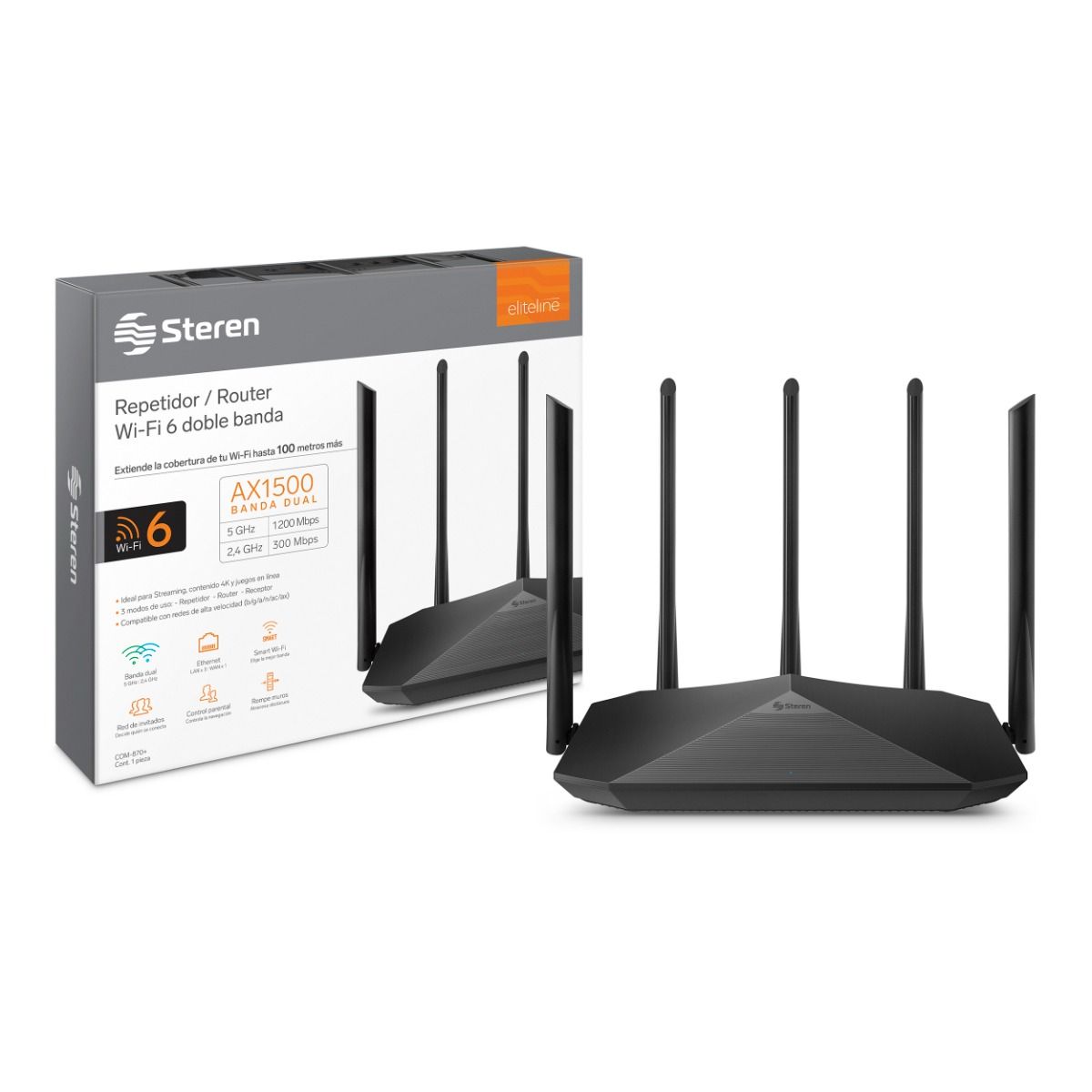 Router Repetidor Steren WiFi 6 Doble Banda - AX1500