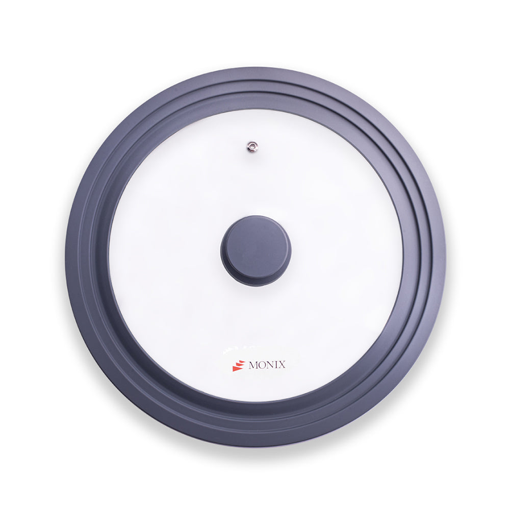 Tapa de Vidrio Monix Silicone Gris– 26-28-20cm