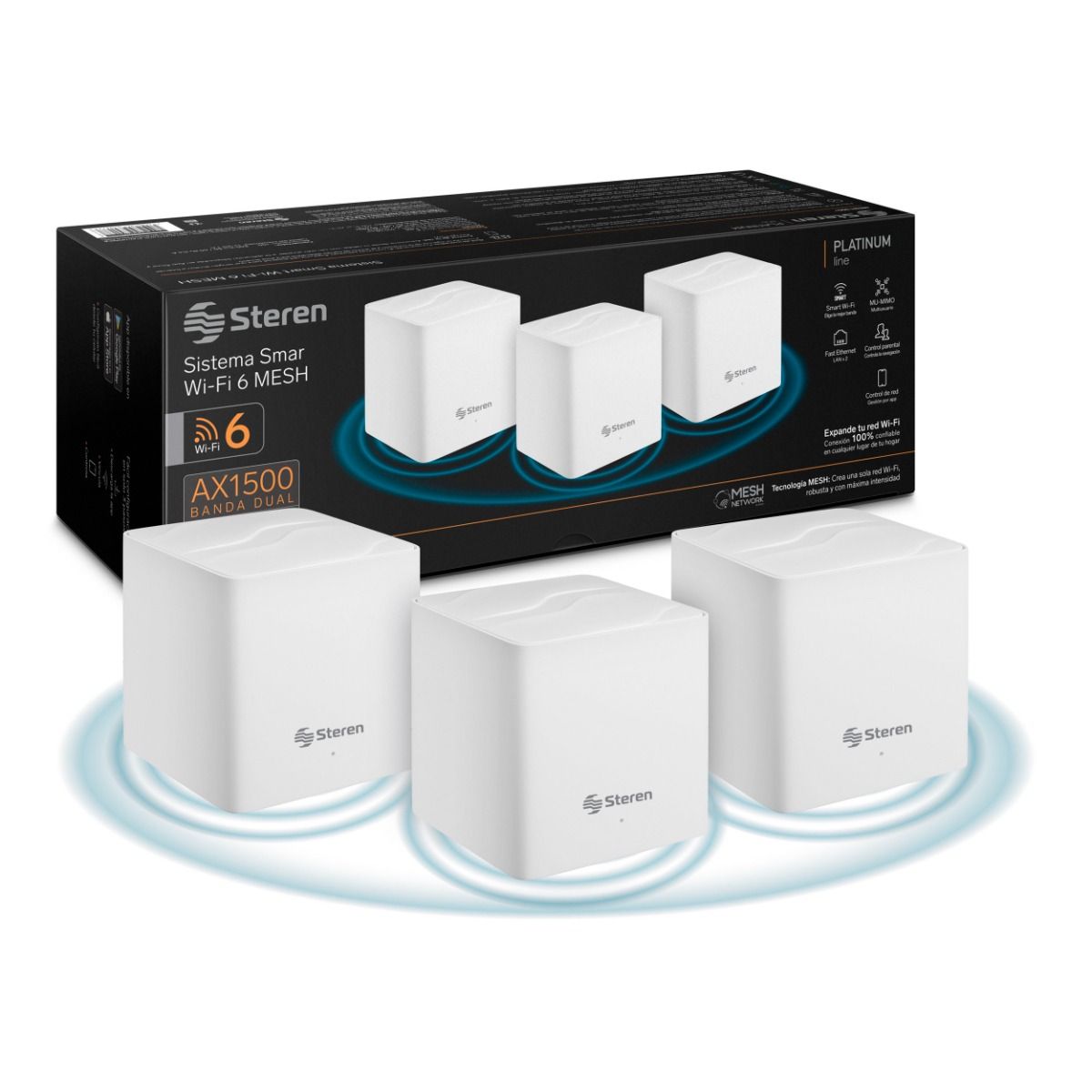 Sistema Smart WiFi Steren 6 MESH Triple - AX1500