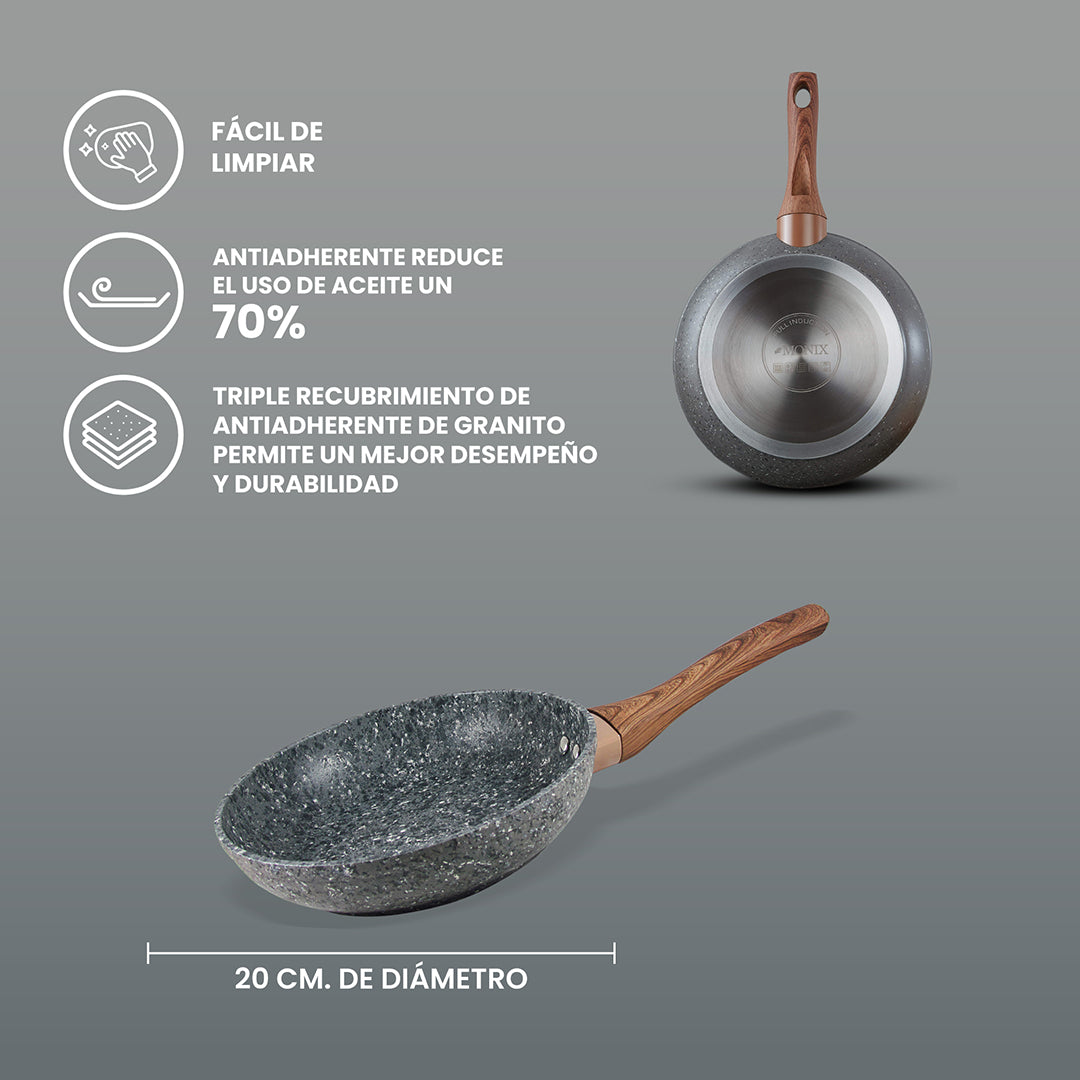 Sartén Monix Granito Gris - 20 cm