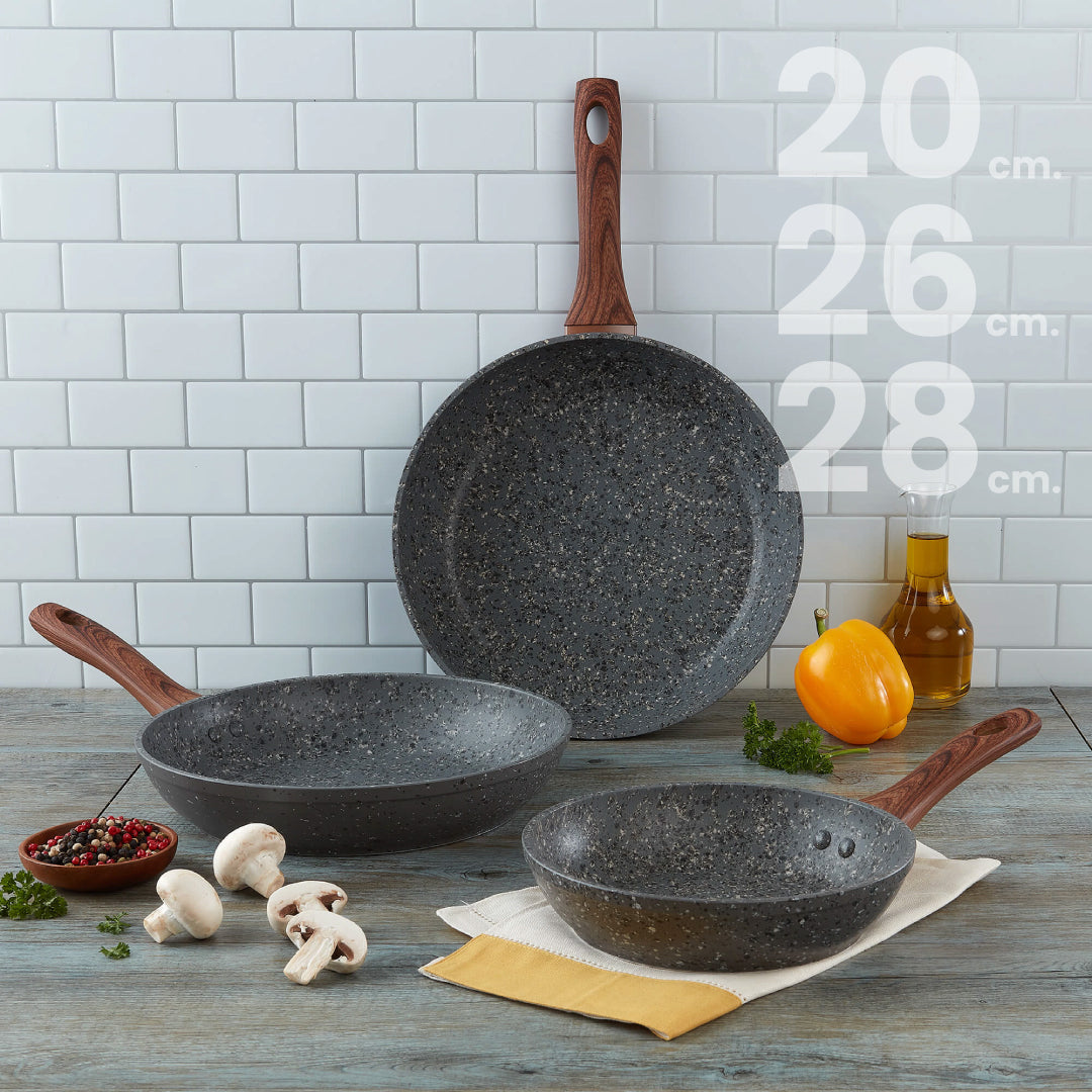 Set de Sartenes Monix Granito Gris - 3pzs