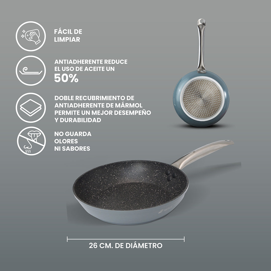 Sartén Monix Mármol Gris - 26 cm