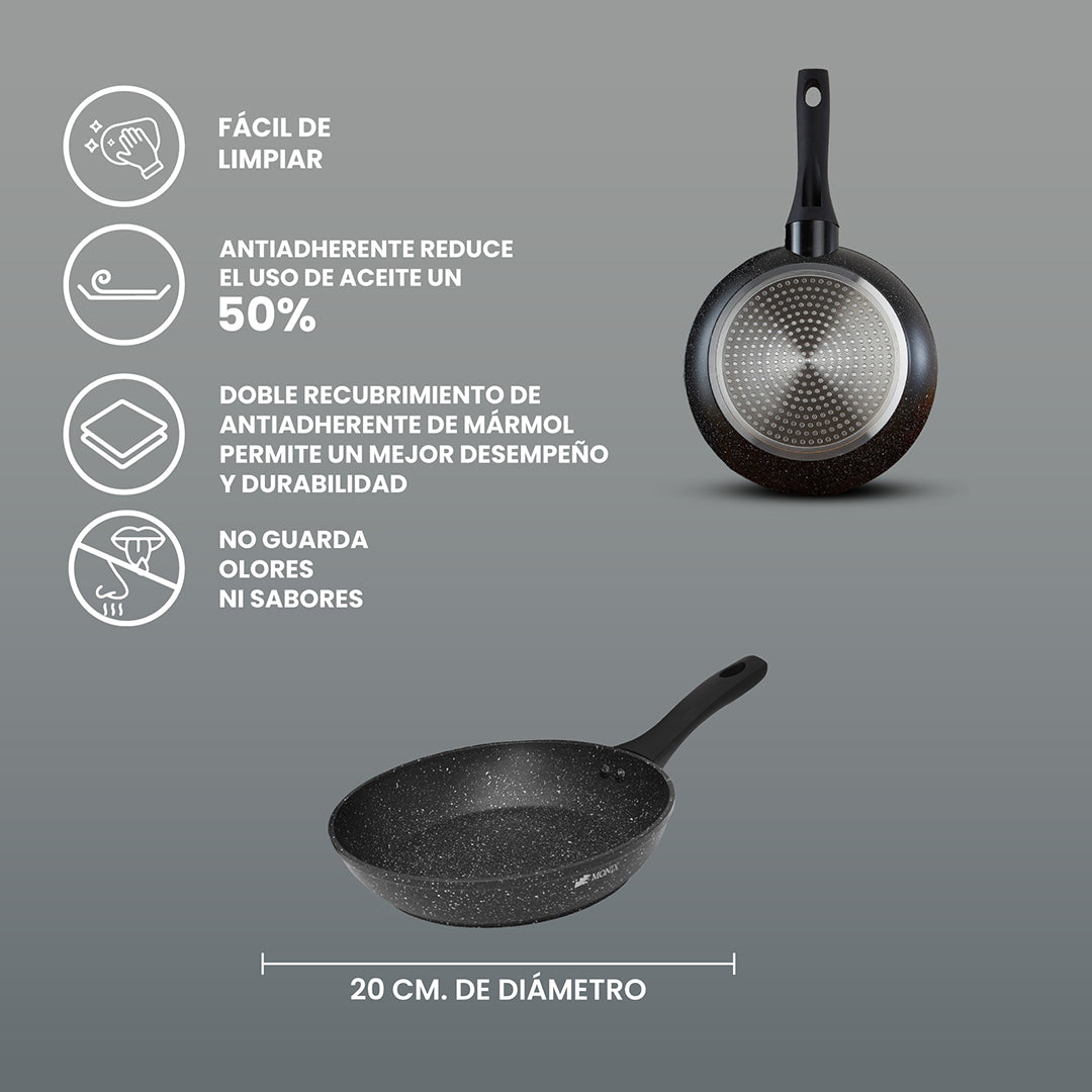 Sartén  Monix Mármol Negro - 20cm