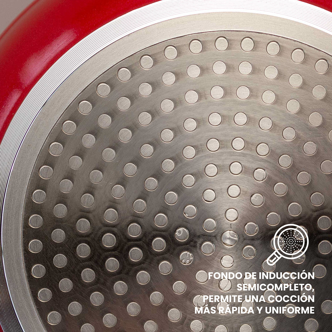 Set de Sartenes Monix Mármol Rojo - 4 pzs