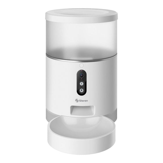 Dispensador Wi-Fi de alimento para mascotas Steren Cámara FHD Grabador de voz-4L