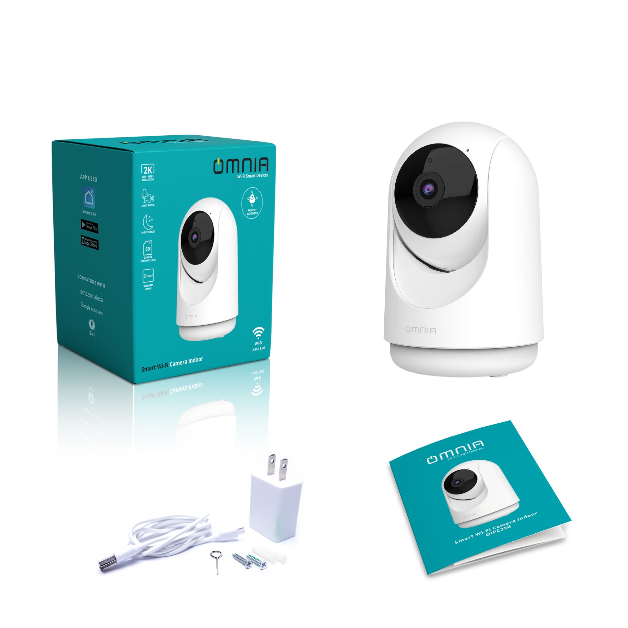 Camara Inteligente Omnia PTZ WiFi  Interiores - 2K