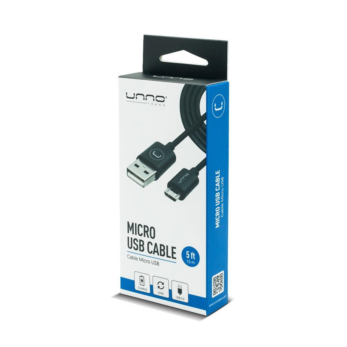 Cable MicroUSB 2.0 1.5M Unno