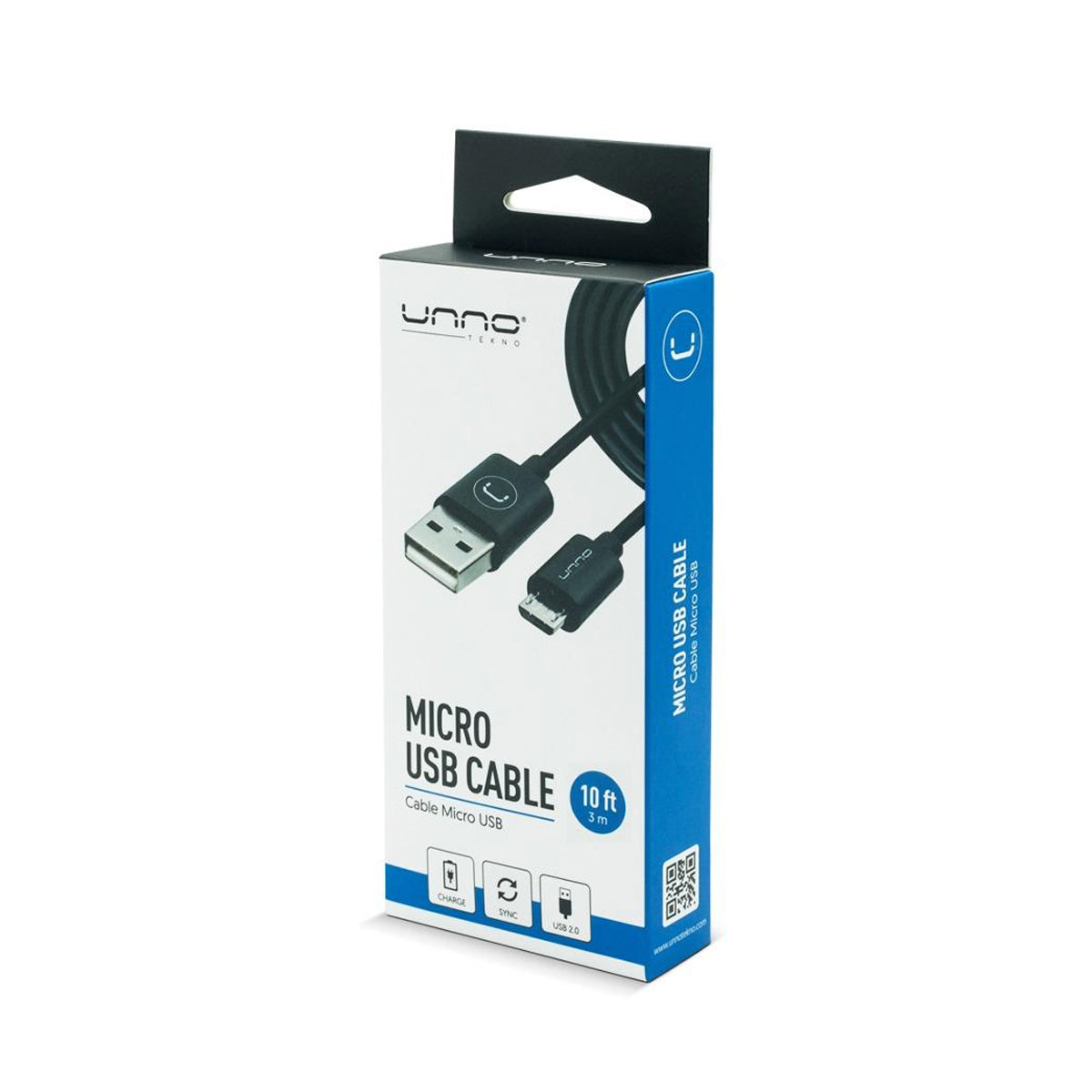 Cable Micro-USB 2.0 3M Unno