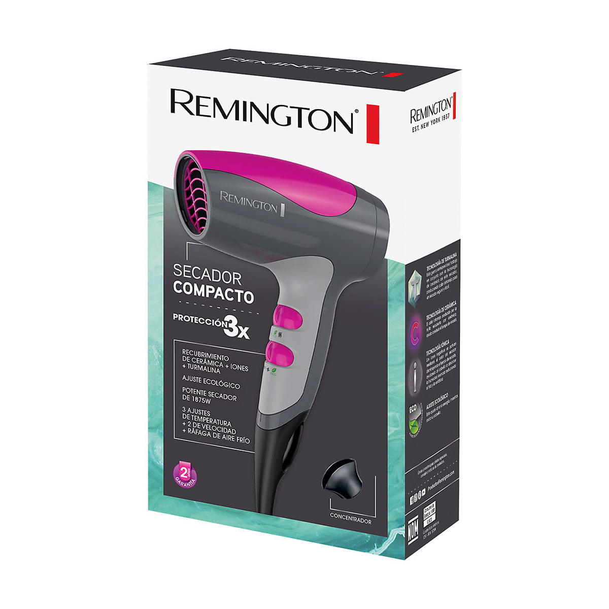 Secadora de cabello compacta Remington