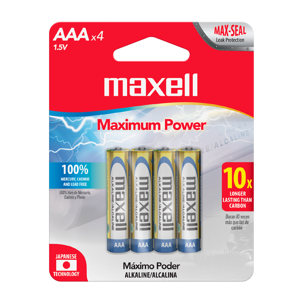 Batería Alcalina  AAA 4PK. Maxell