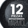 Juego de ollas Monix Mármol - 12 pzs