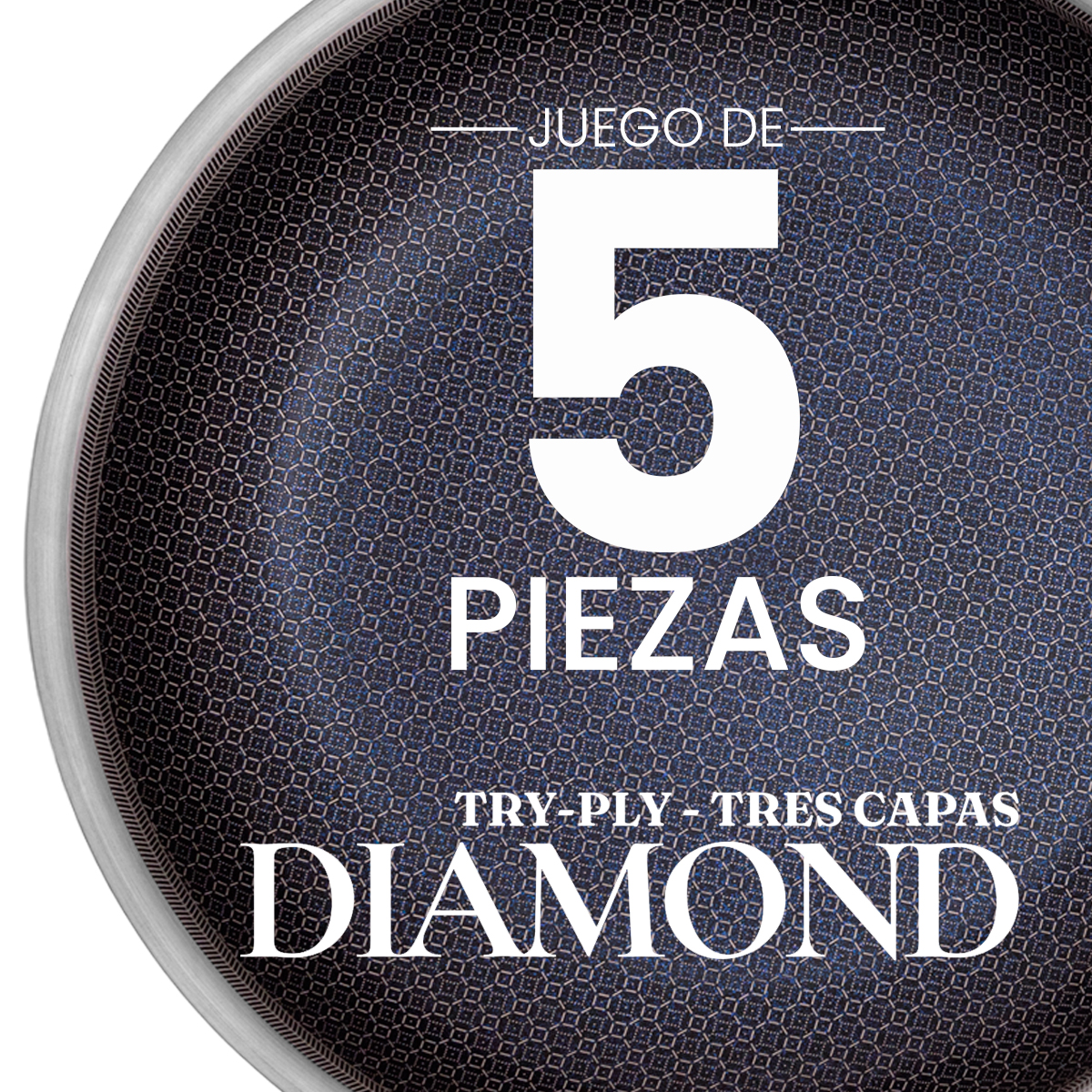 Juego de Ollas Monix Diamond Try-Play Acero - 5 pzs