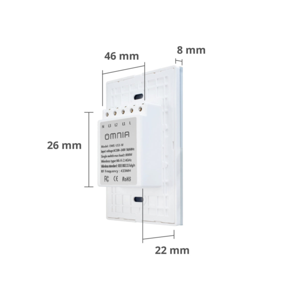 Apagador Inteligente Omnia híbrido WiFi/RF 1 Vía - Image 4