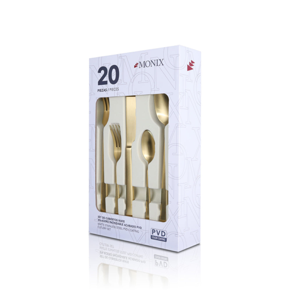 Set de Cubiertos Monix Acero Inoxidable Dorado Mate